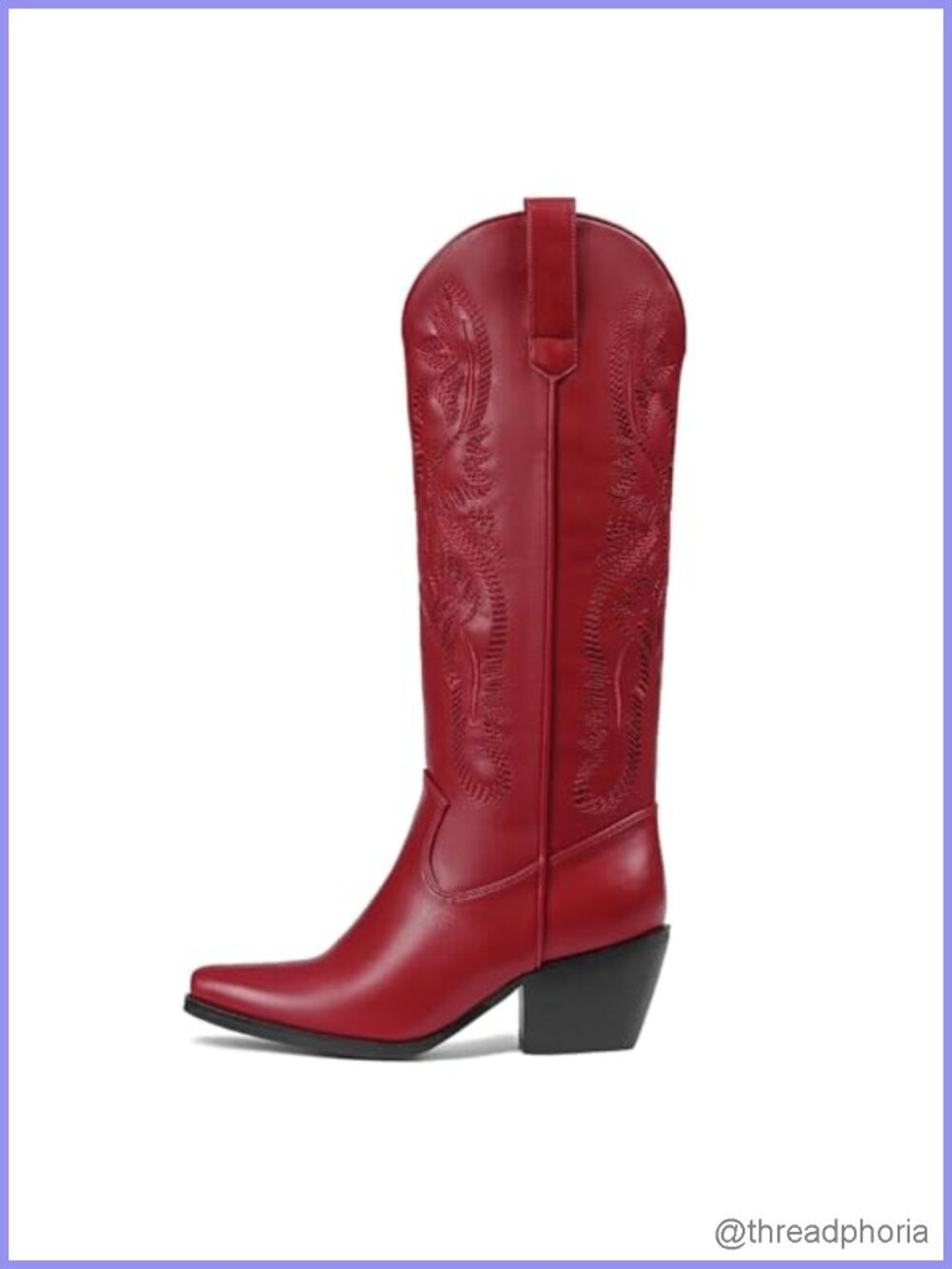 Women's Cowboy Knee High Boots Chunky Heel Western Cowgirl Boots